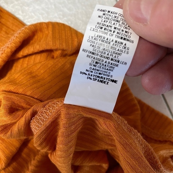 Antistar high neck Ribbed Tank Orange Sz US S - Picture 6 of 8